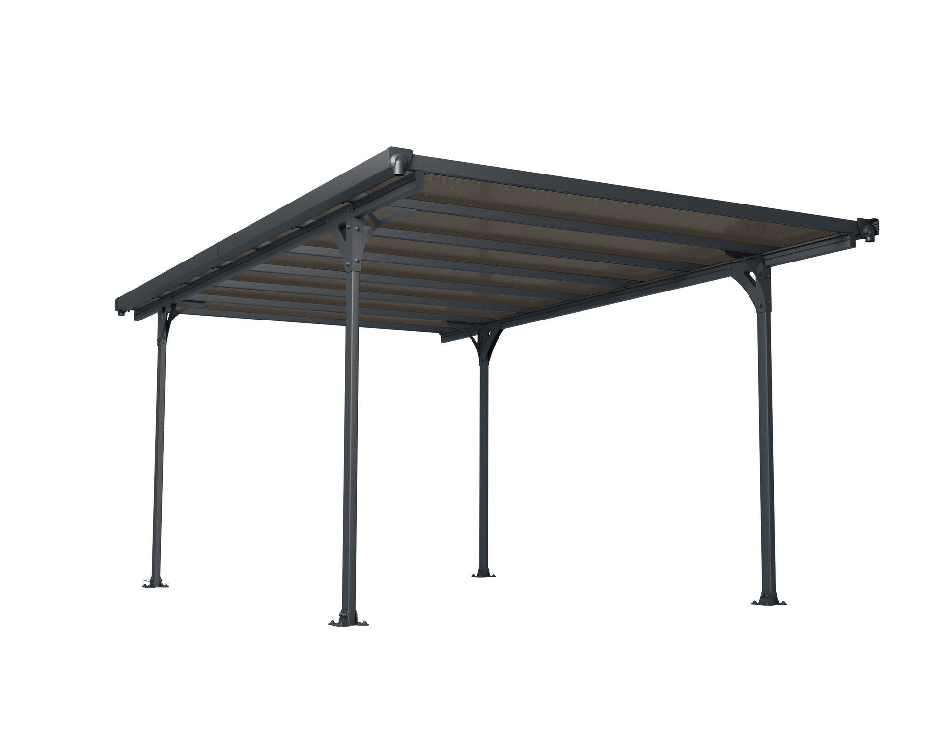 Skan Holz Carport Emsland m. Abstellraum - Farbe: natur | Dach:  Aluminium-Platten | Größe: 404 x 846 cm - Leitermann | LEITERMANN