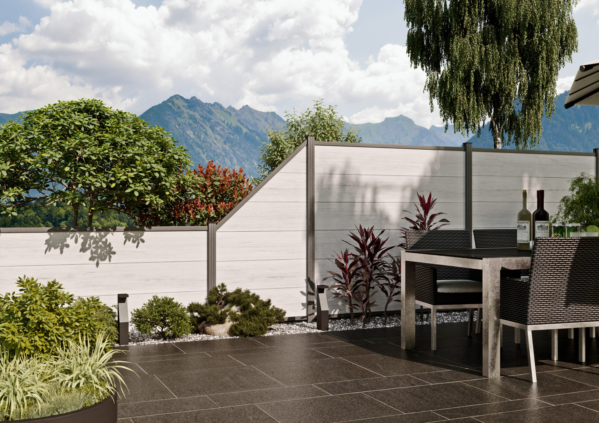 ECOSTECK-Start & Abschluss Set ANTHRAZIT, für ein Eckelement