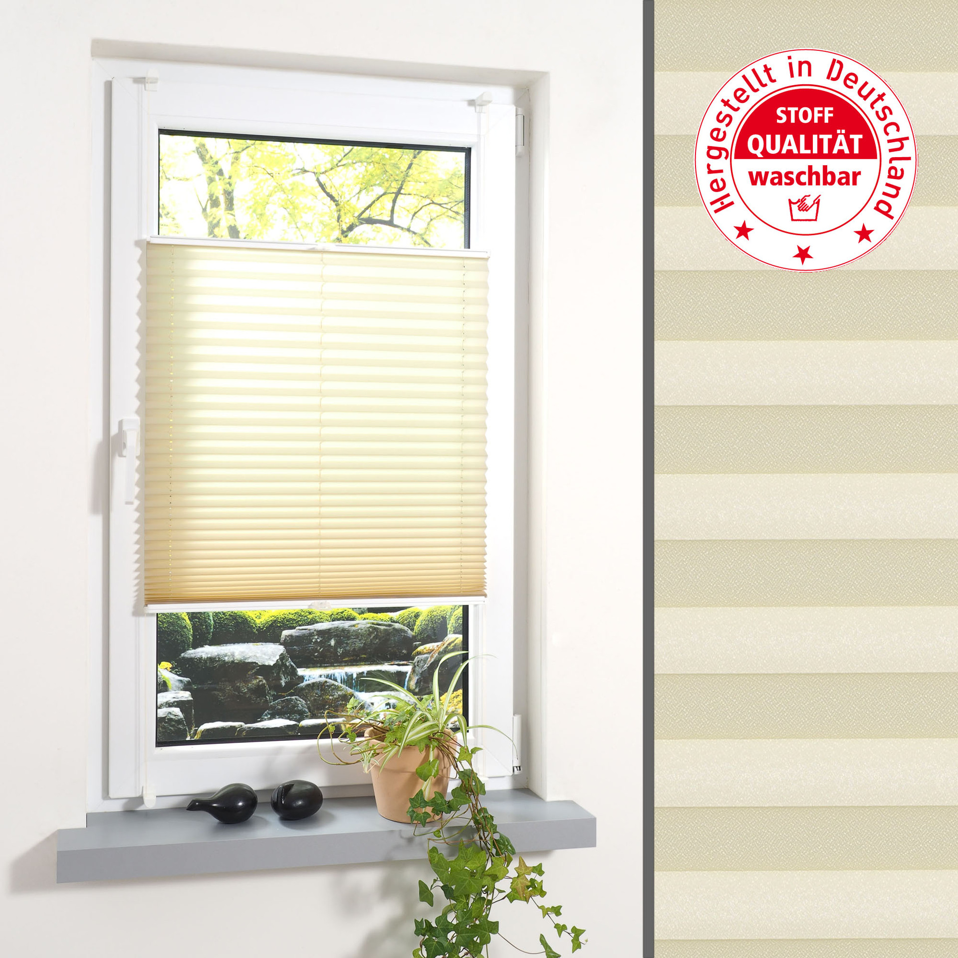 Klemmfix-Plissee verspannt inkl. 4 Klemmträger