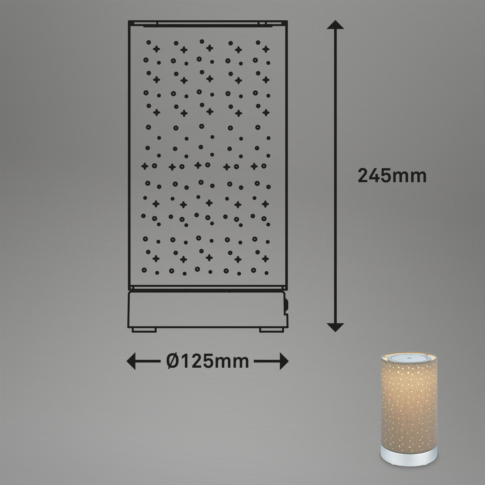 Plug&Play Akku LED Tischleuchte LONI, taupe