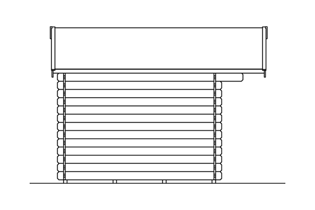 Gartenhaus Como, mit Vordach natur