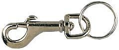 Schlüsselkarabinerhaken vernickelt 12 X 78mm mit Schlüsselring 2