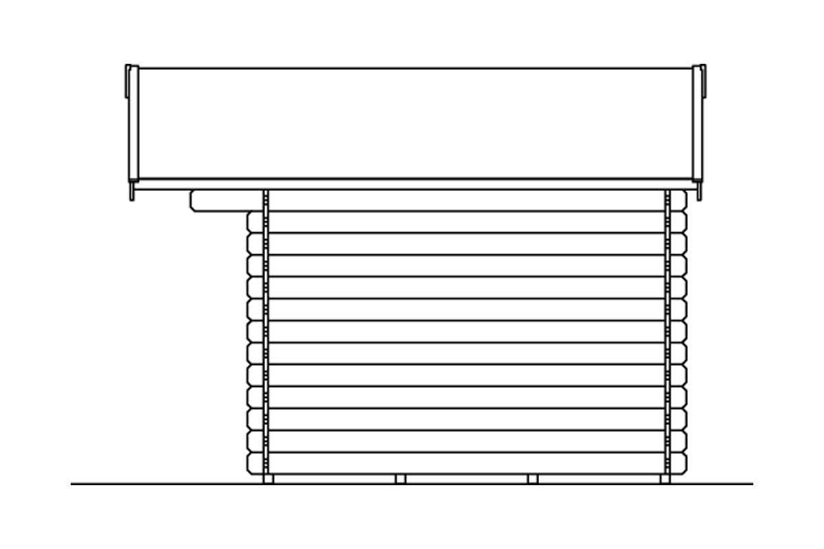 Gartenhaus Como, mit Vordach natur