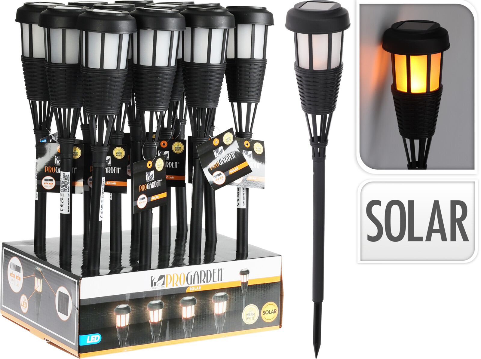 Solarfackel mit LED-Flamme