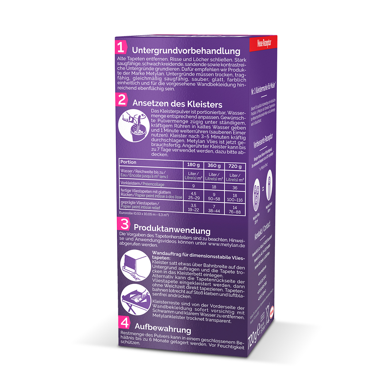 Tapetenkleister Vlies, trocknet transparent