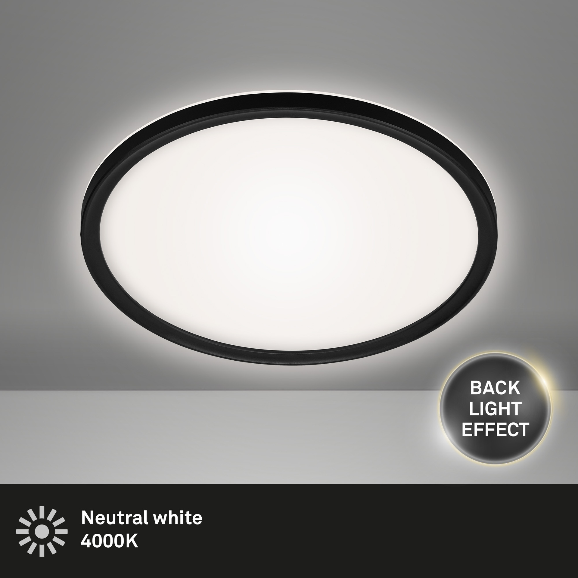 SLIM Ultraflaches LED Panel mit LED Backlight, schwarz