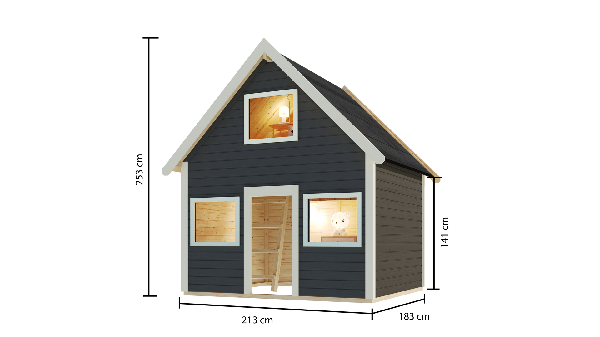 Spielhaus Kalle, 213x183x253cm, 2 Etagen