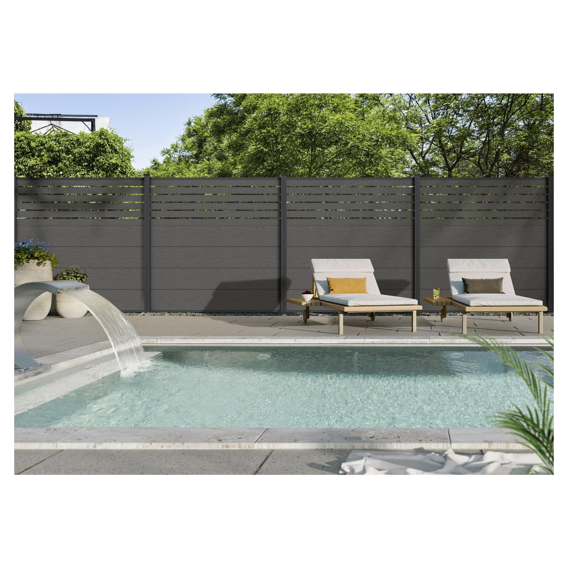 MALCHOW WPC-Steckzaunset 180x180 cm