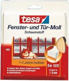 Tesa Dichtband für Tür u. Fenster, 6 m, 15 mm breit - Breite: 15mm -  Leitermann