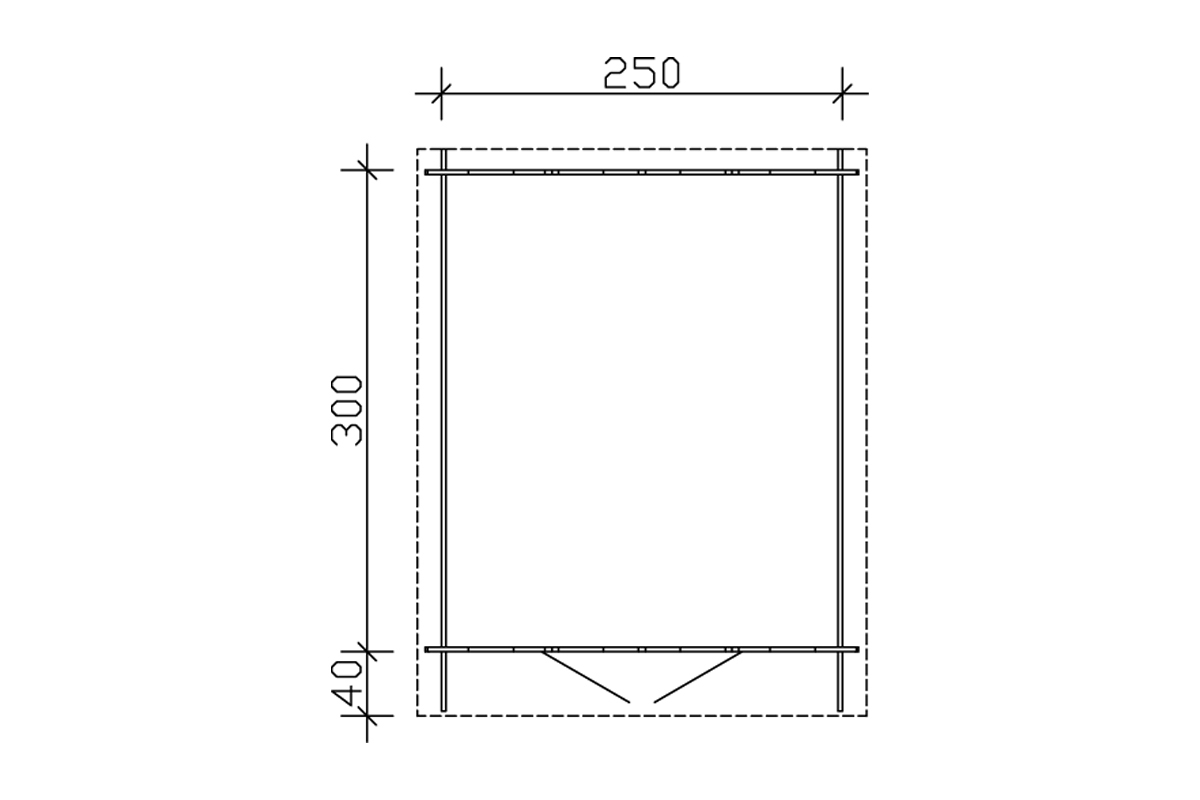 Gartenhaus Palma , mit Vordach natur