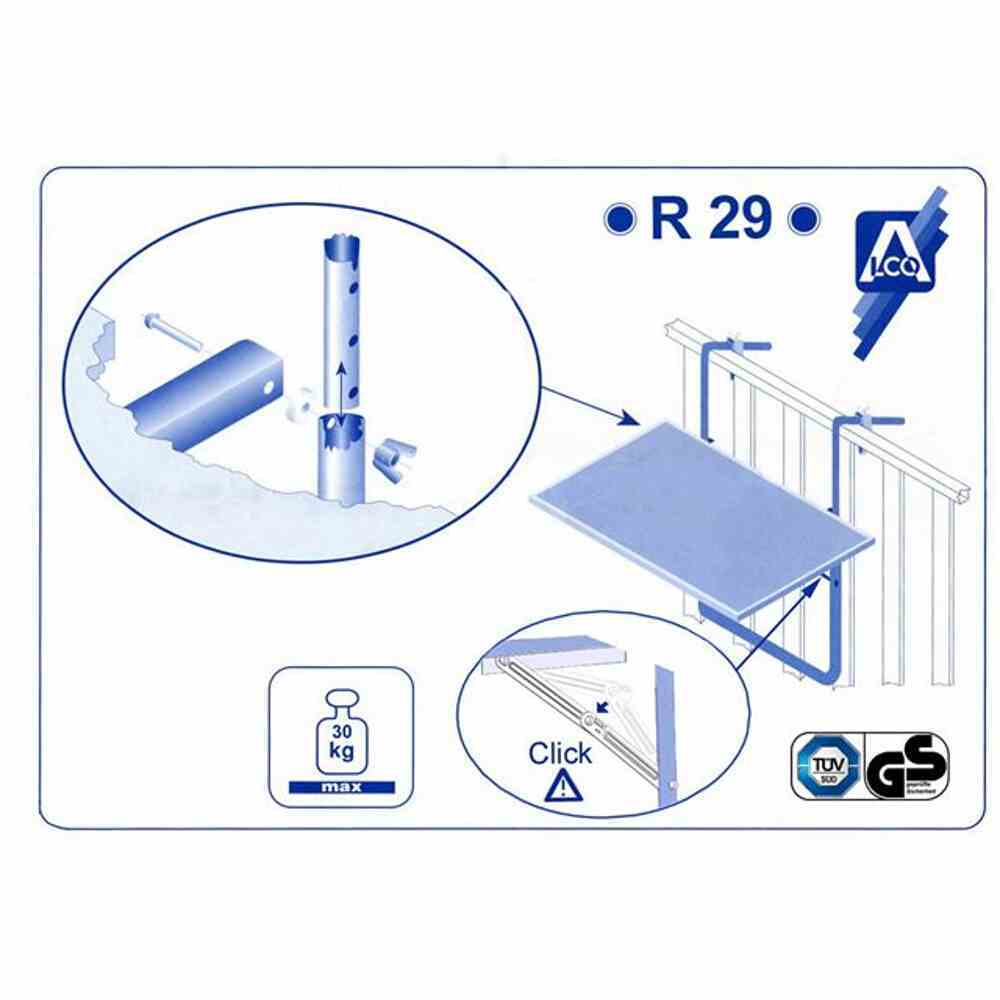 Siena Garden Balkontisch klappbar 100x50cm weiß bei leitermann.de günstig kaufen Siena Garden Balkontisch klappbar 100x50cm weiß