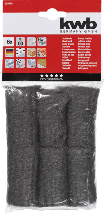 6 Stahlwolle Röllchen