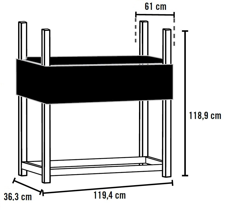 Kaminholzregal mit Cover