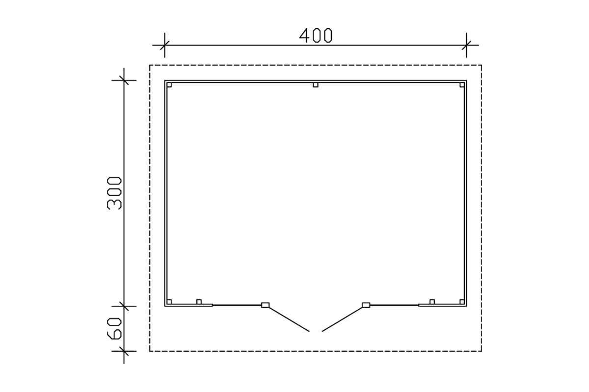 Gartenhaus Ostende 2, 28mm 400 x 300cm