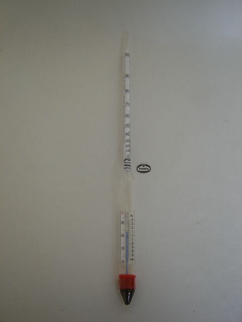 Alkoholometer mit Thermometer