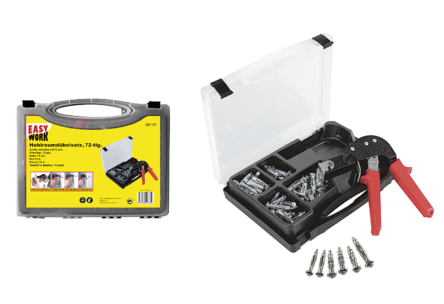 Hohlraumdübersatz 72-teilig