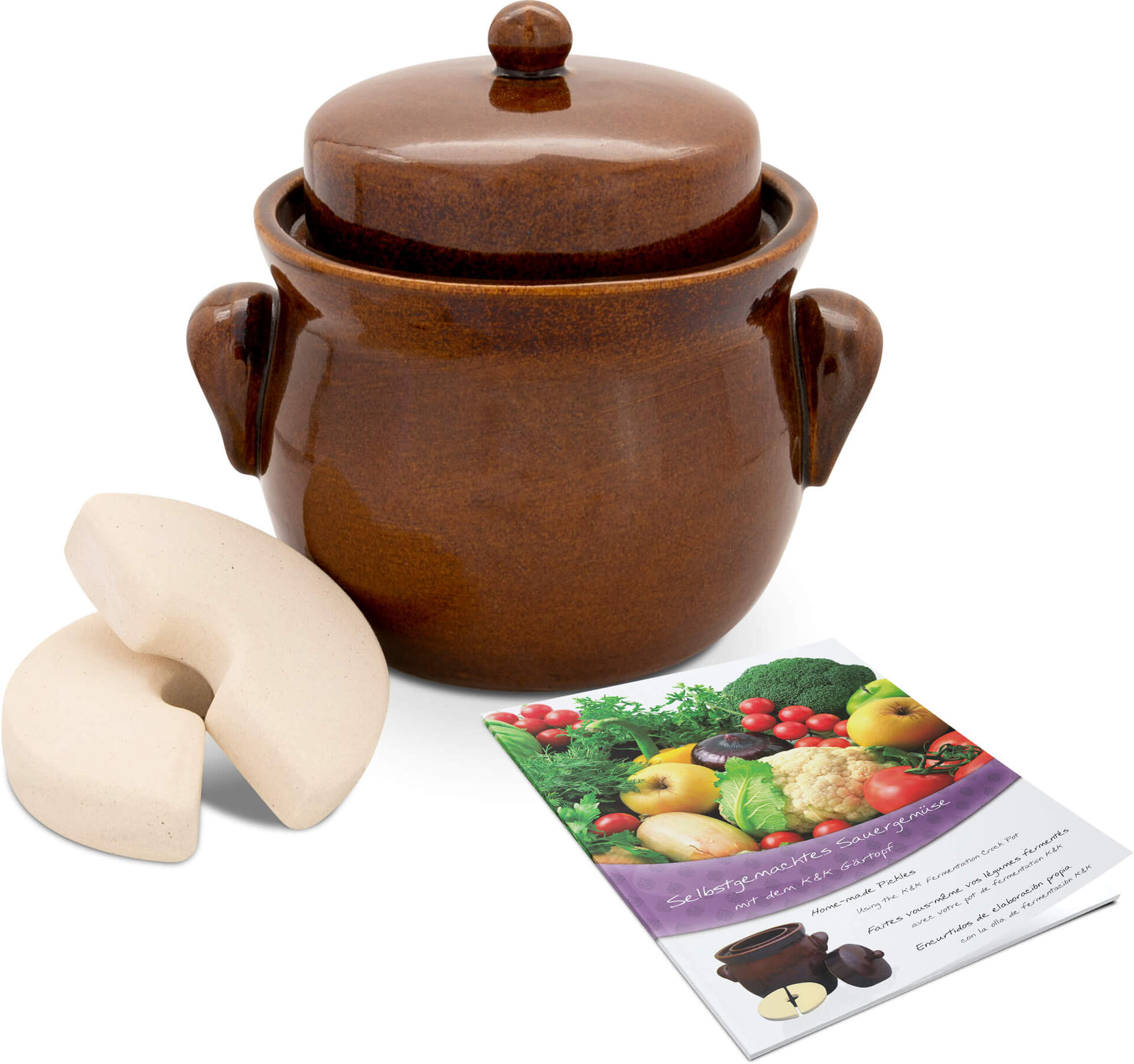 Gärtopf inkl. Deckel und Beschwerungsstein Form 2