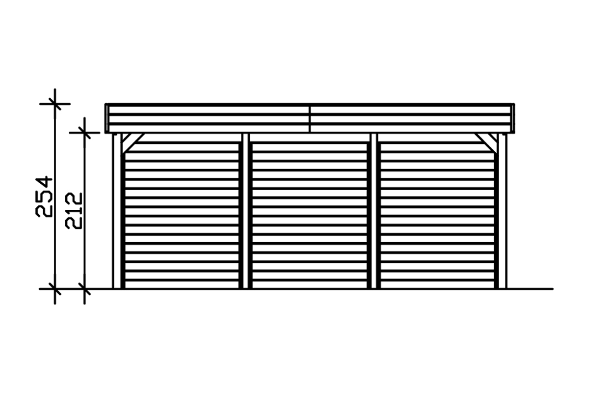 Carport Friesland Set m. Rück- und Seitenwand