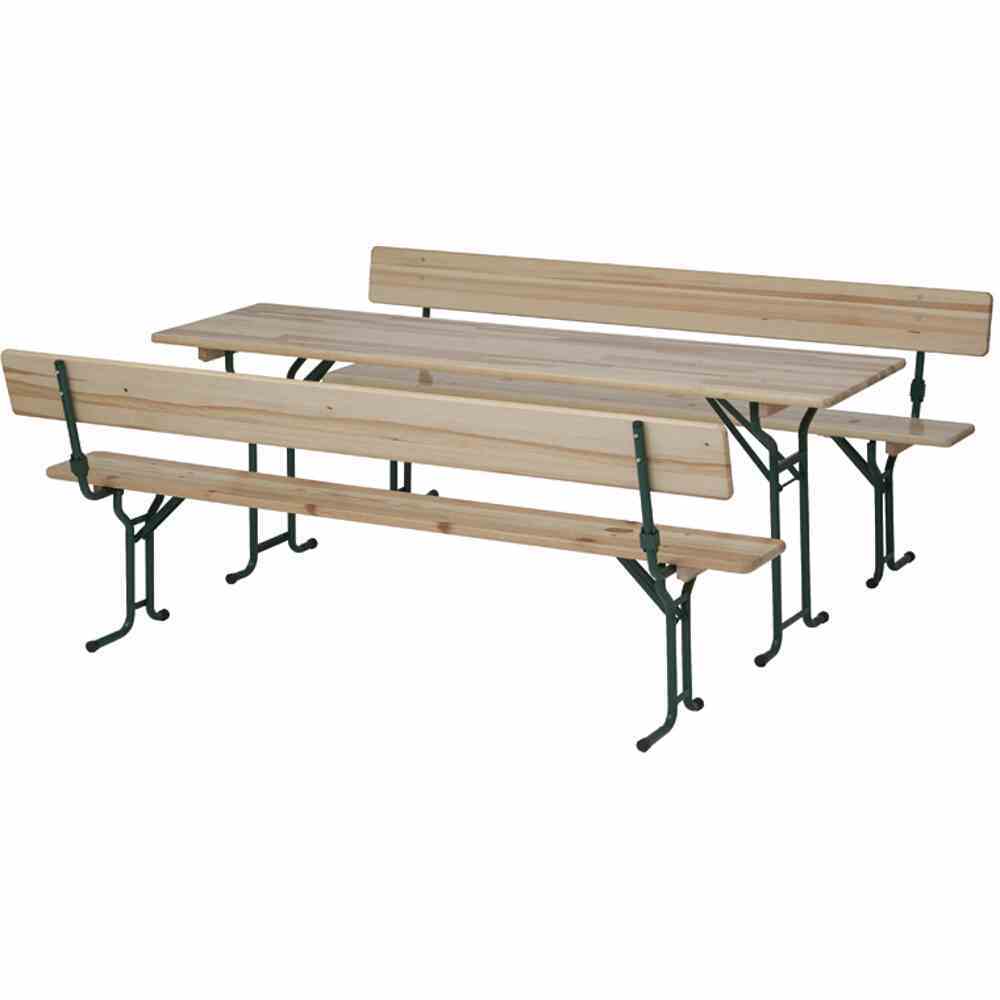 Festzeltgarnitur 3-teilig, 220cm mit Rückenlehne bei leitermann.de günstig kaufen Festzeltgarnitur 3-teilig, 220cm mit Rückenlehne