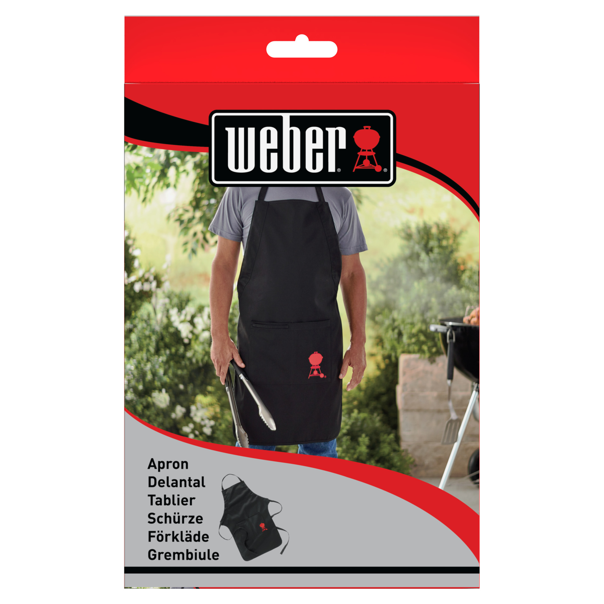 Grillschürze Schwarz mit roten Kugel-Grill von bei leitermann.de günstig kaufen Grillschürze Schwarz mit roten Kugel-Grill von