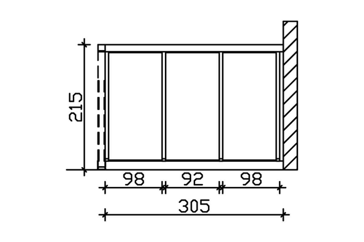 Seitenwand m. Polycarbonatplatten Douglasie