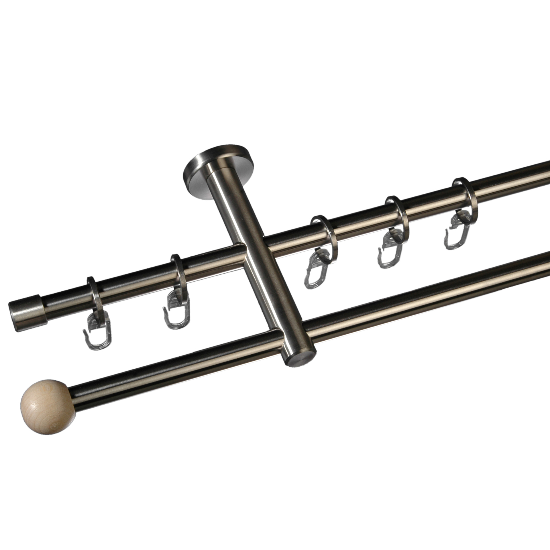 Gardinenstange Club 12 mm Stilgarnitur aus Edelstahl bei leitermann.de günstig kaufen Gardinenstange Club 12 mm Stilgarnitur aus Edelstahl