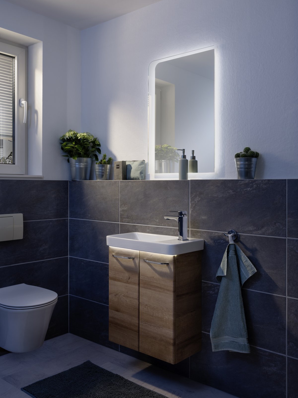 MILANO Keramikwaschtisch weiß