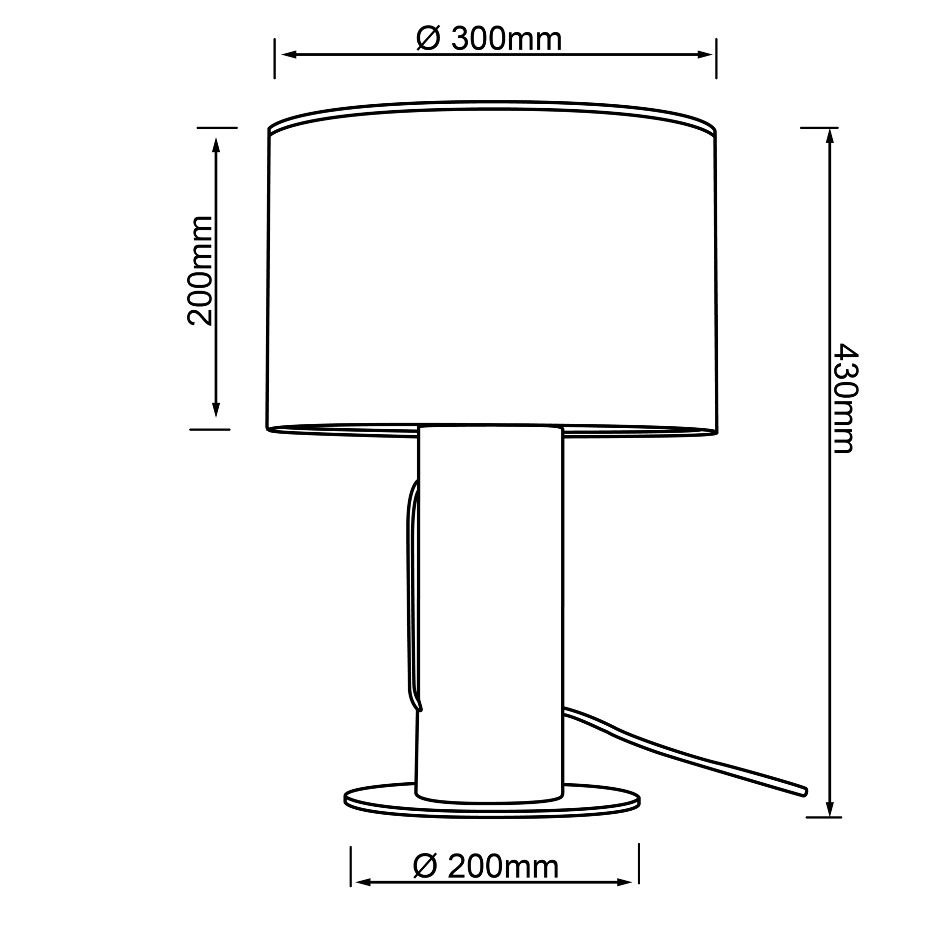 Jimena Dekorative Tischleuchte kiefer gebeizt/weiß