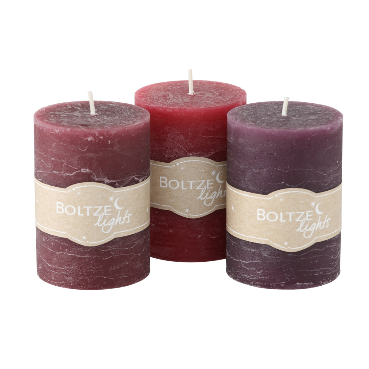 Stumpenkerze 3-fach sortiert bei leitermann.de günstig kaufen Stumpenkerze 3-fach sortiert