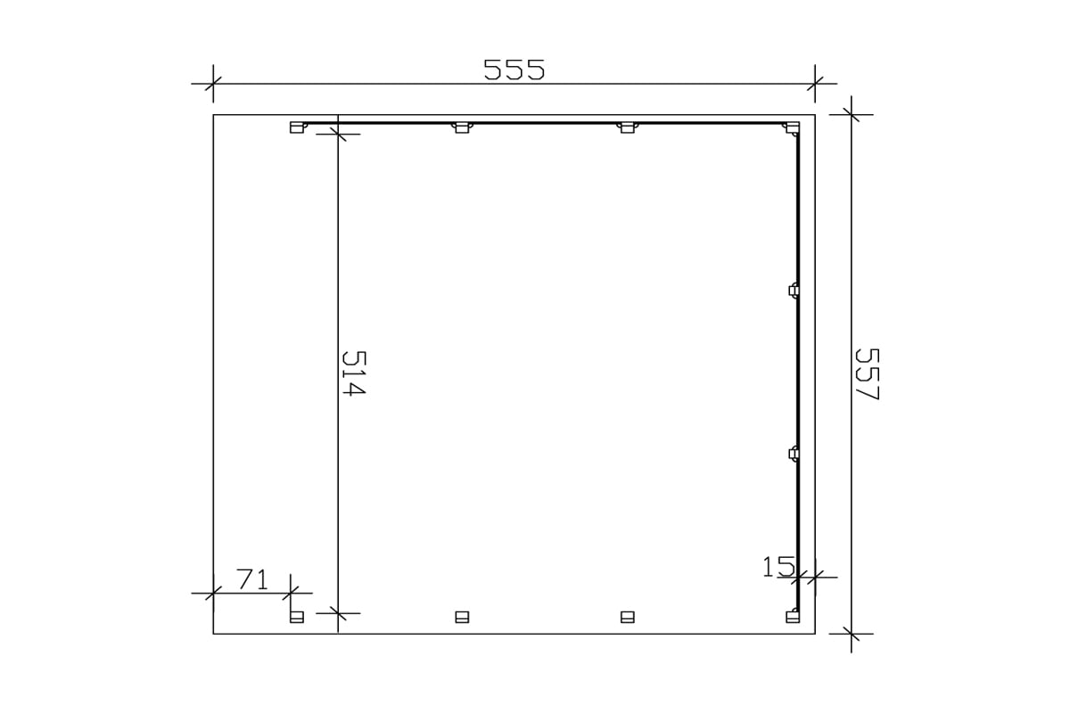Carport Friesland Set m. Rück- und Seitenwand