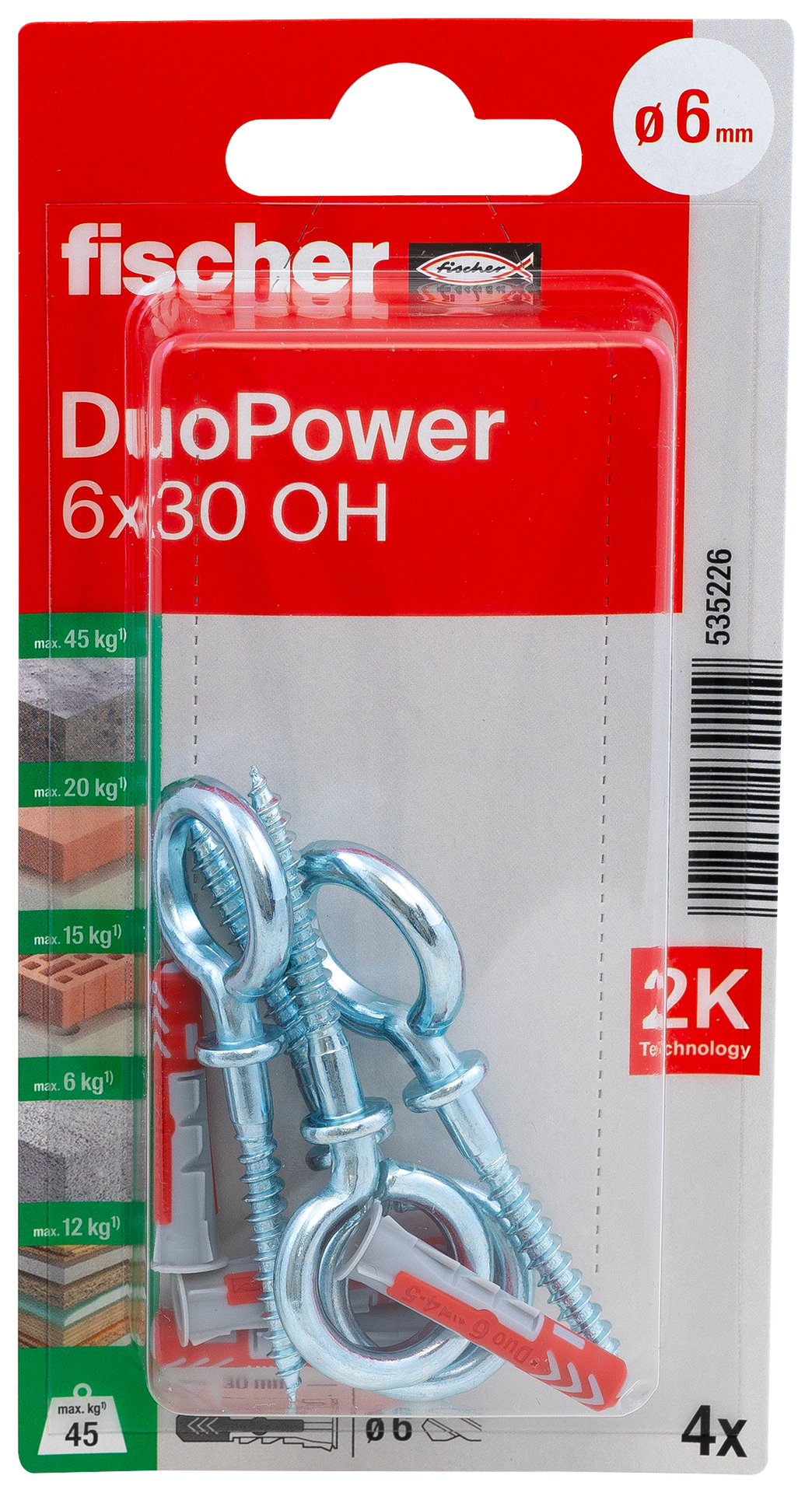 Duopower Dübel OH K, 4 Stück