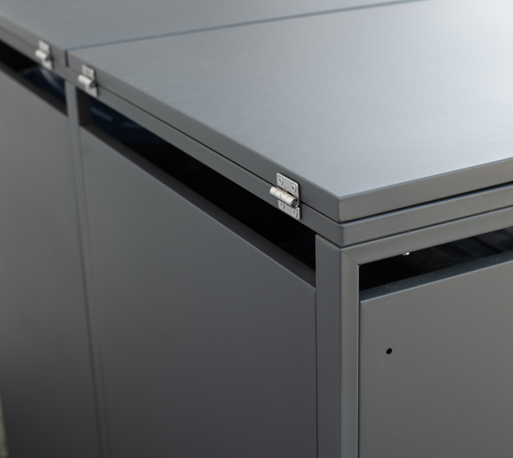 Mülltonnenbox mit Deckel, Anthrazit bei leitermann.de günstig kaufen Mülltonnenbox mit Deckel, Anthrazit