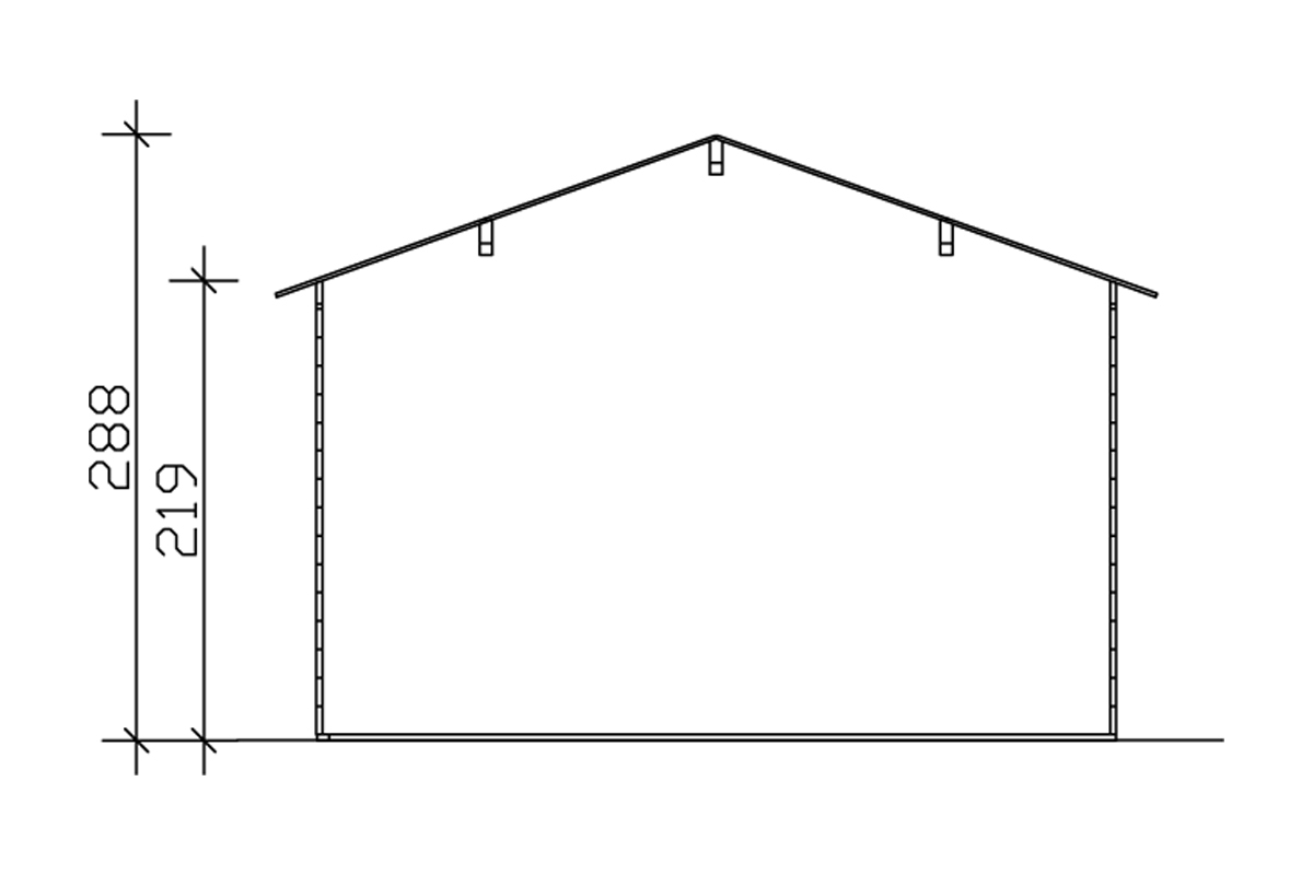 Gartenhaus Tilburg 613x380cm, 28mm