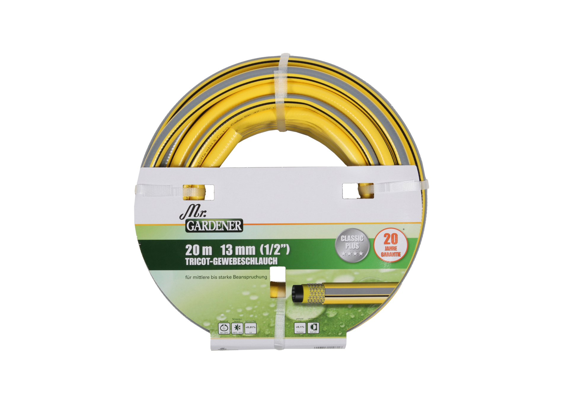 Tricotgewebe-Gartenschlauch Classic Plus gelb/schwarz bei leitermann.de günstig kaufen Tricotgewebe-Gartenschlauch Classic Plus gelb/schwarz