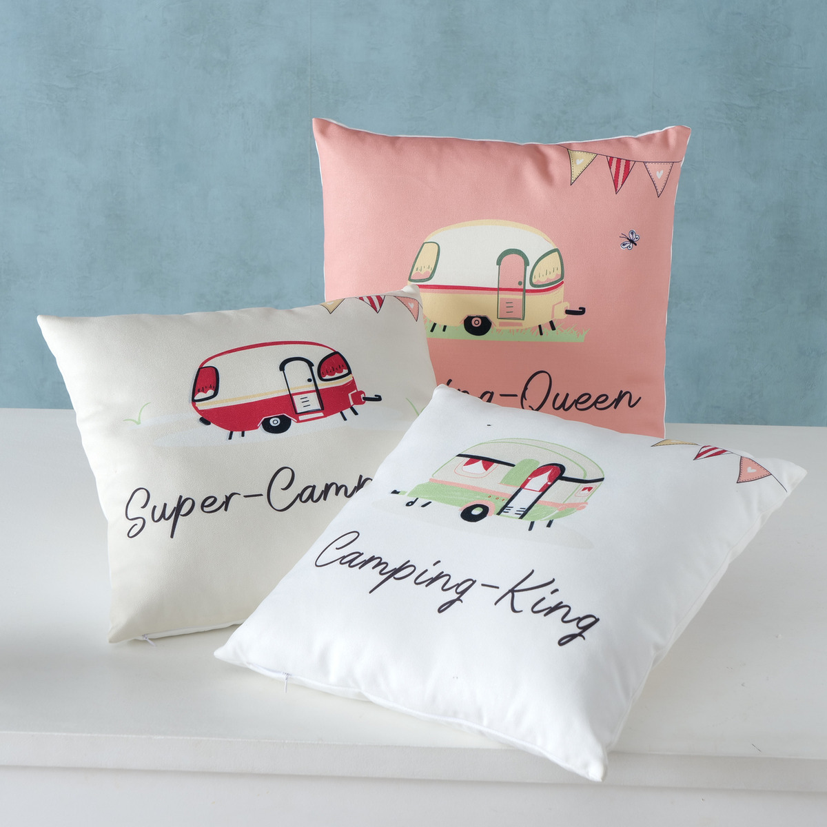 Kissen Camping, Dekor 3-fach sortiert
