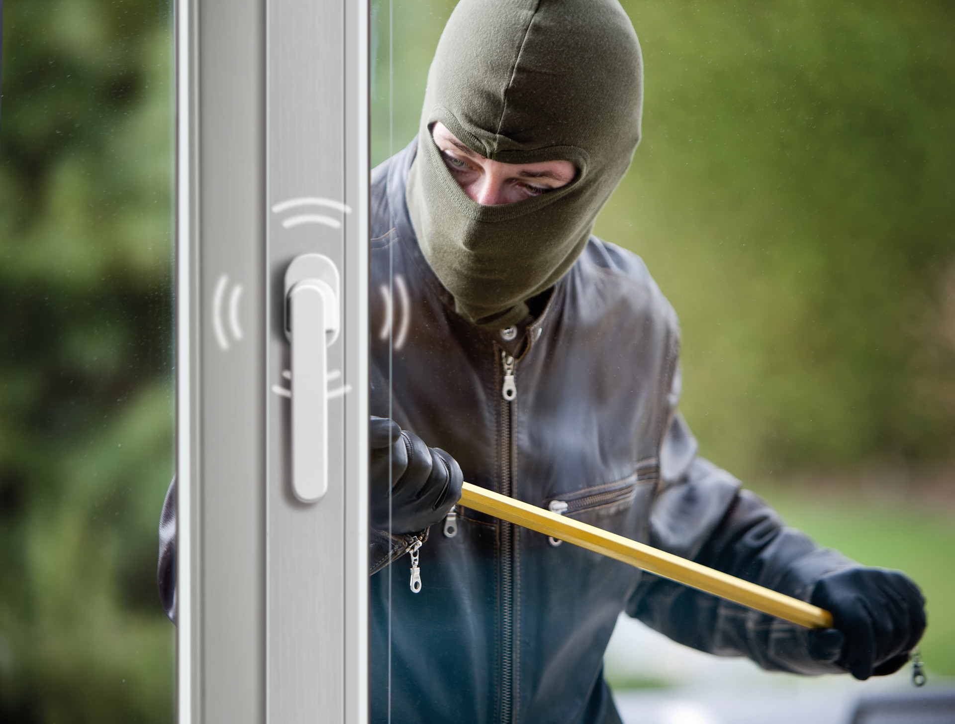 Sicherheits-Alarmgriff in Weiß für Fenster, Balkontüren und Terrassentüren