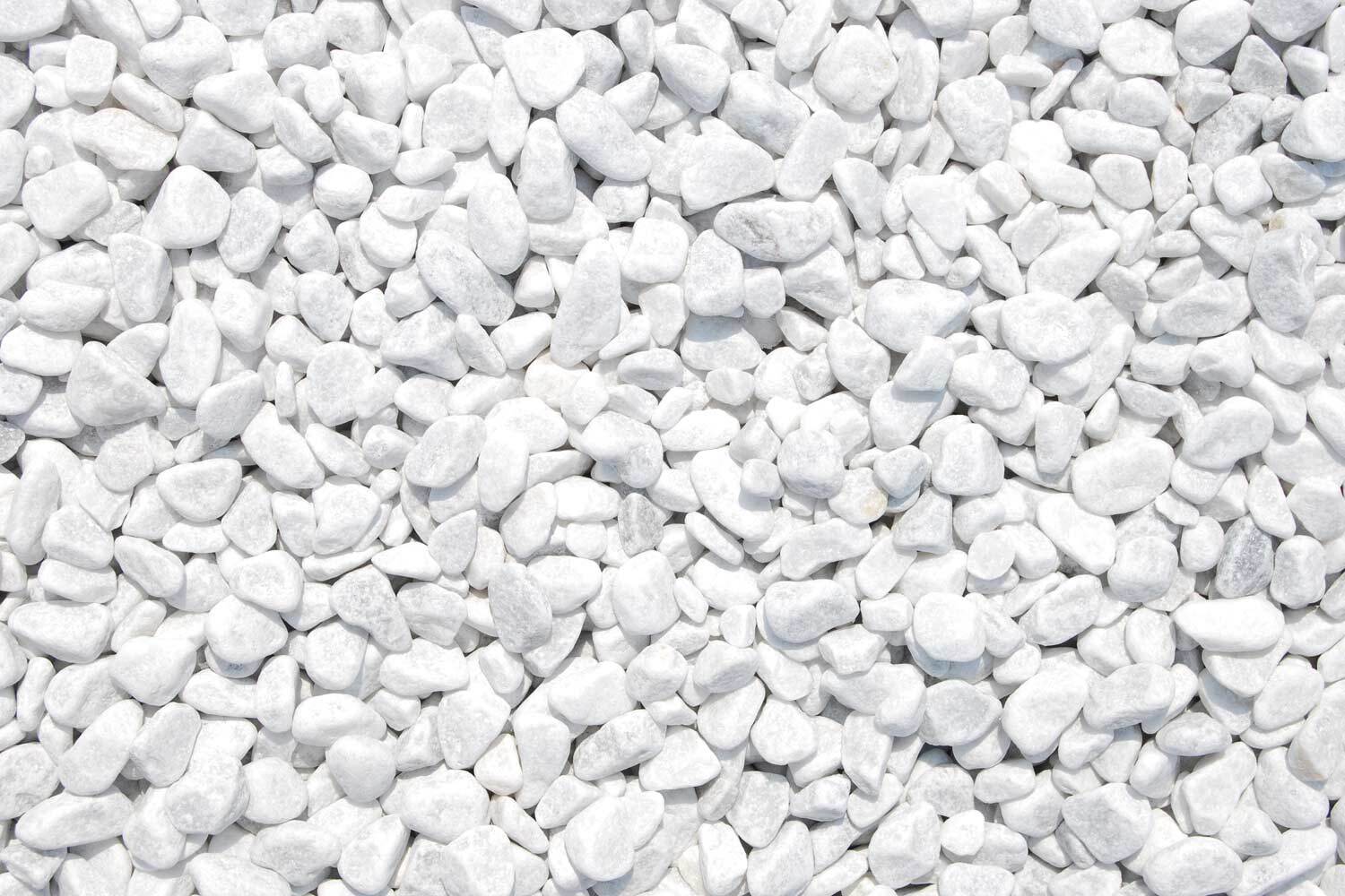 Marmorzierkiesel Carrara weiß