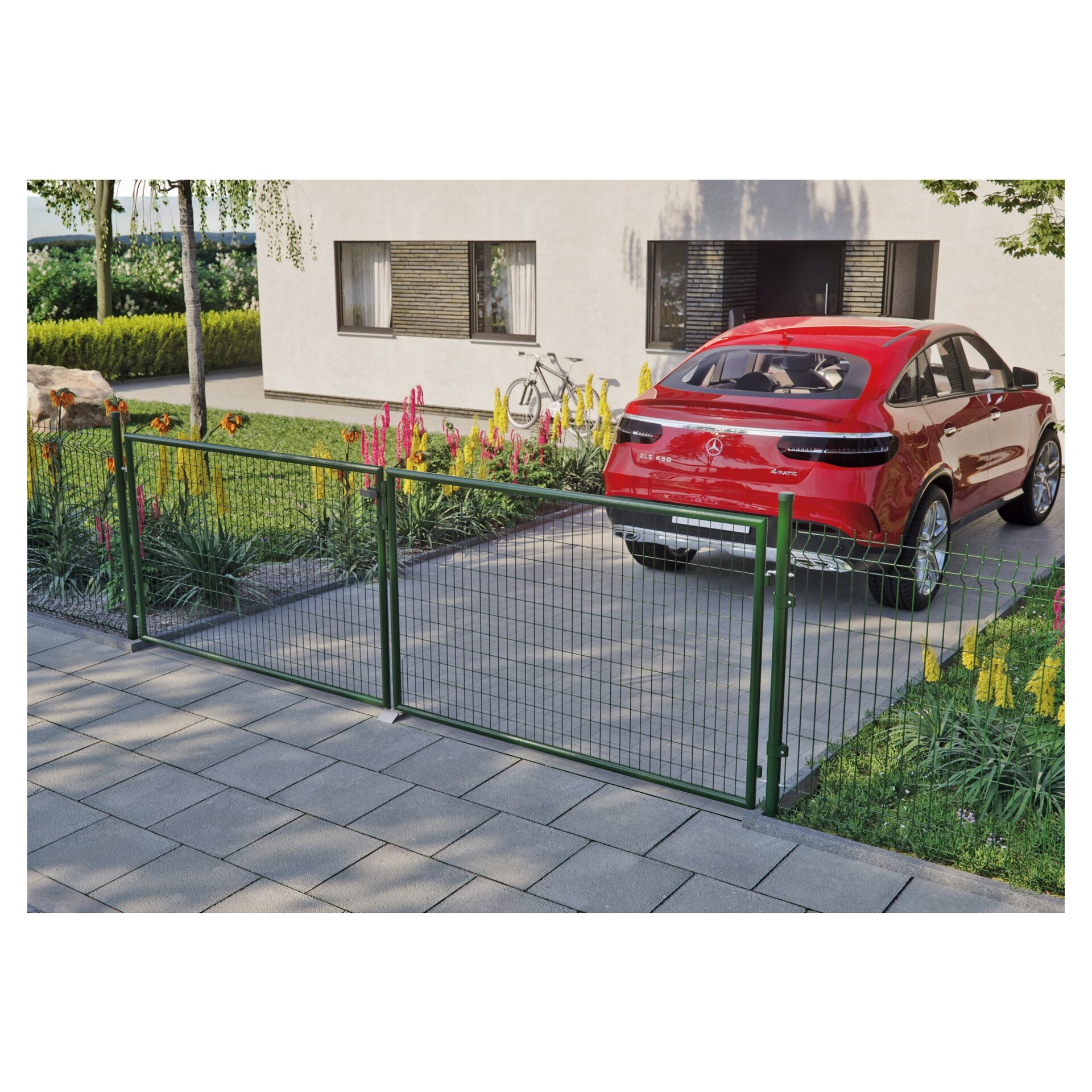 STRONG Doppeltor anthrazit inkl. Pfosten + Beschläge