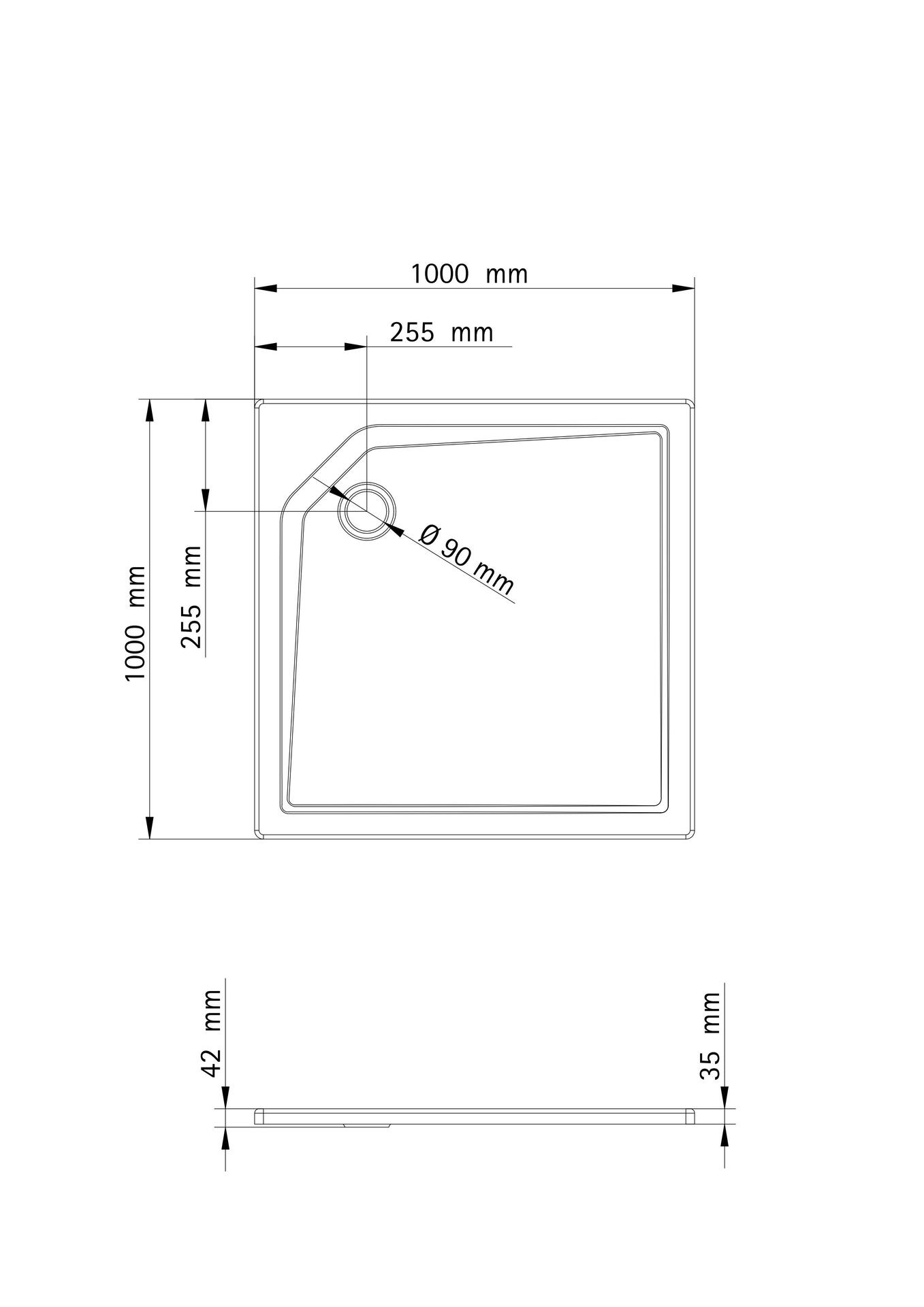 ExpressPlus Duschwanne Quadrat extra-flach, alpinweiß