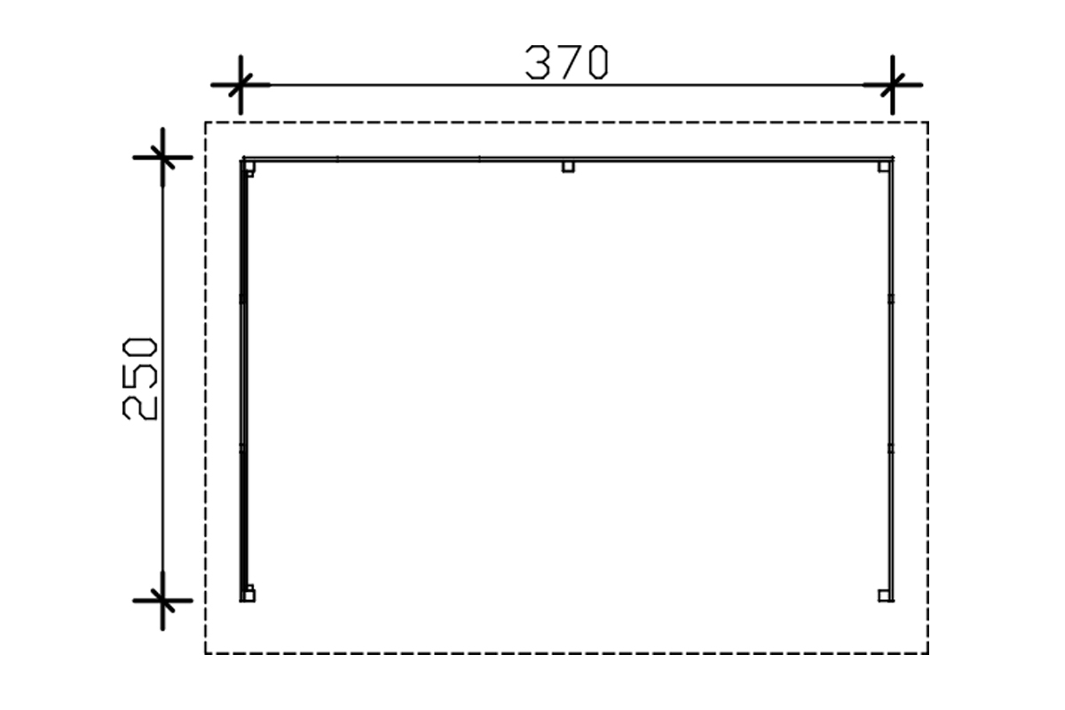 Unterstand Vimmerby, 370x250cm, unbehandelt