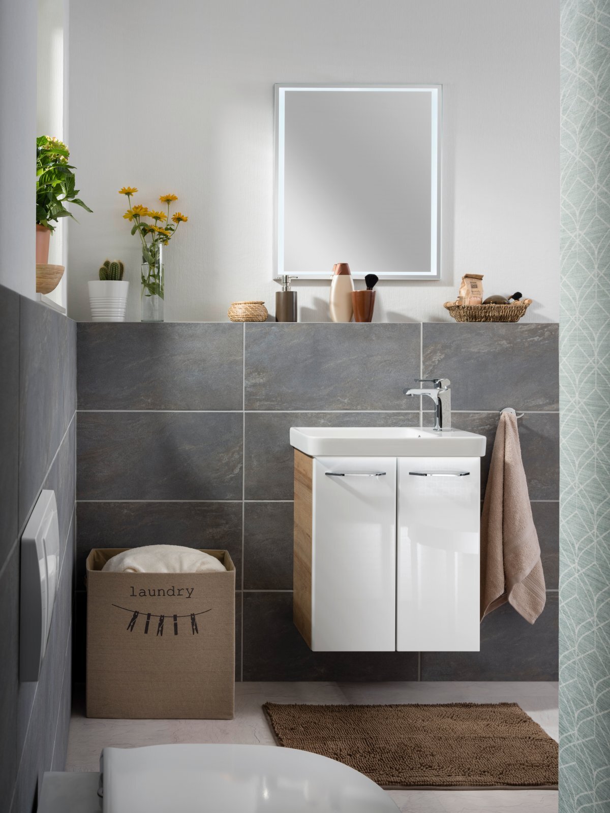 MILANO Mini-Waschtischunterschrank 52x61x27,5cm, 2Türen