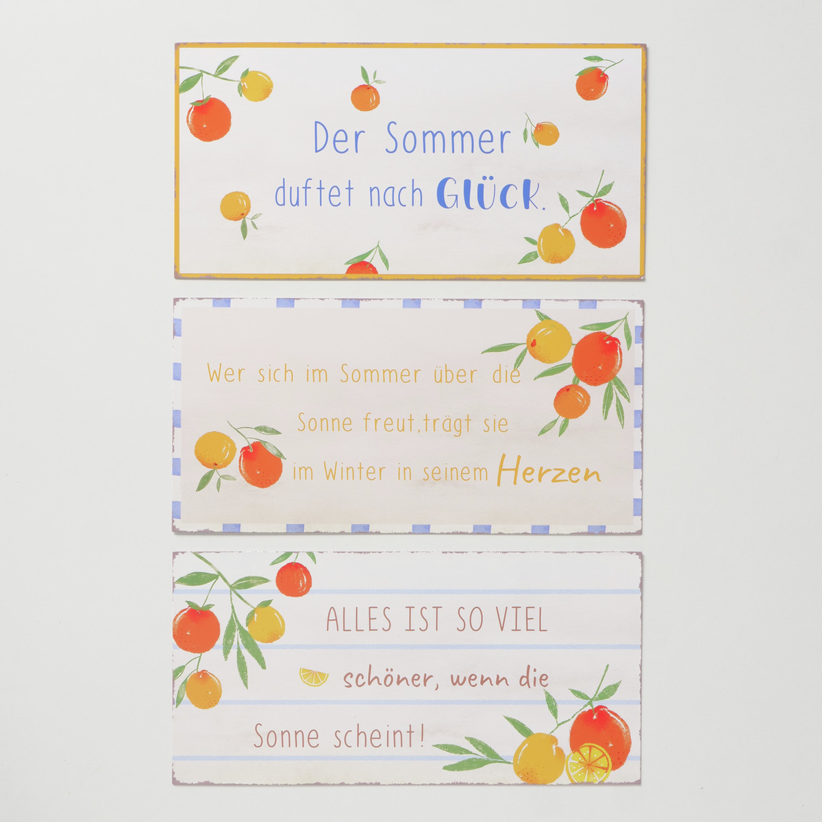 Schild Fruits, 3-fach sortiert