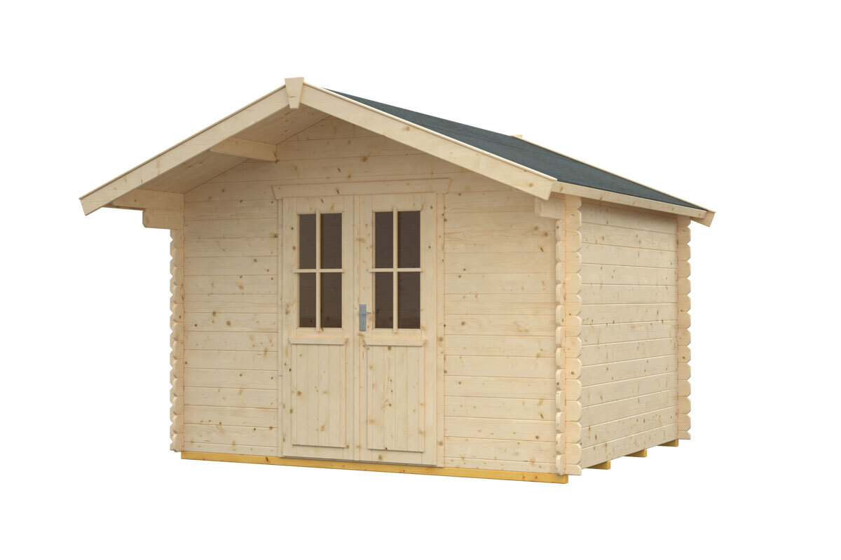 Gartenhaus Faro mit Vordach natur bei leitermann.de günstig kaufen Gartenhaus Faro mit Vordach natur