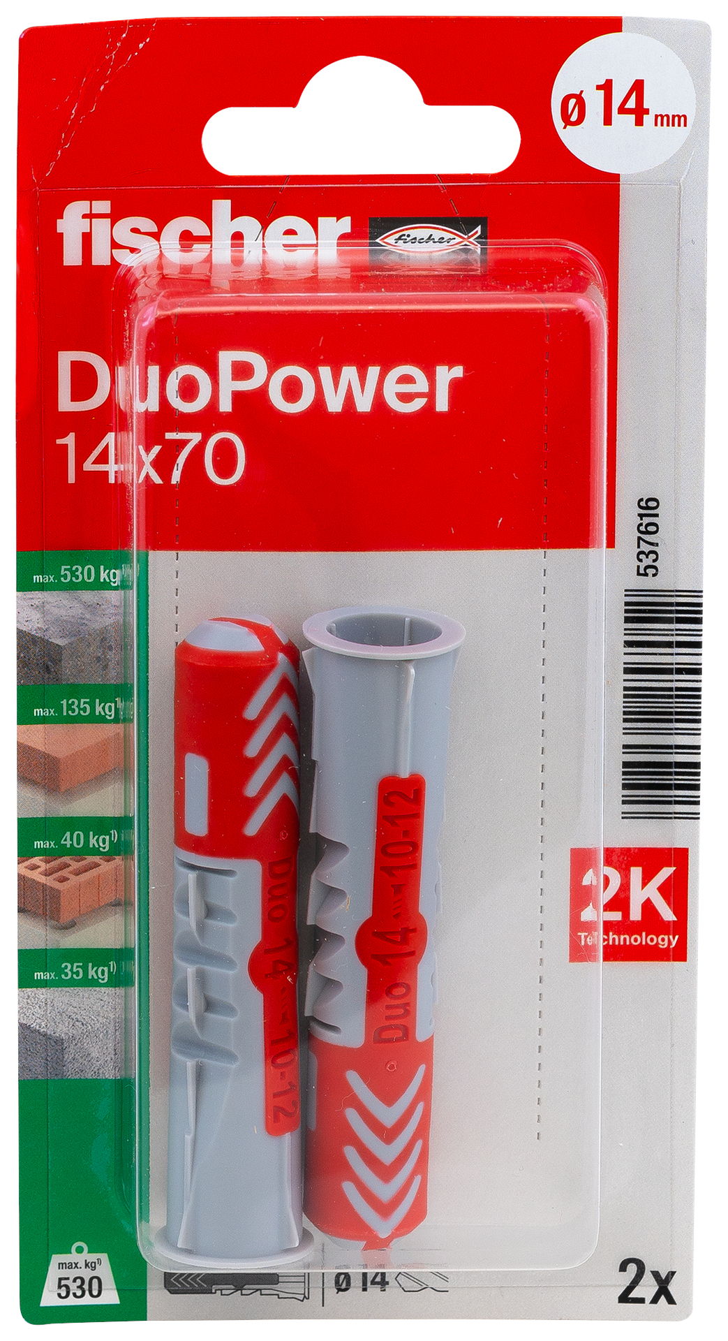 Duopower Dübel 14x70 K