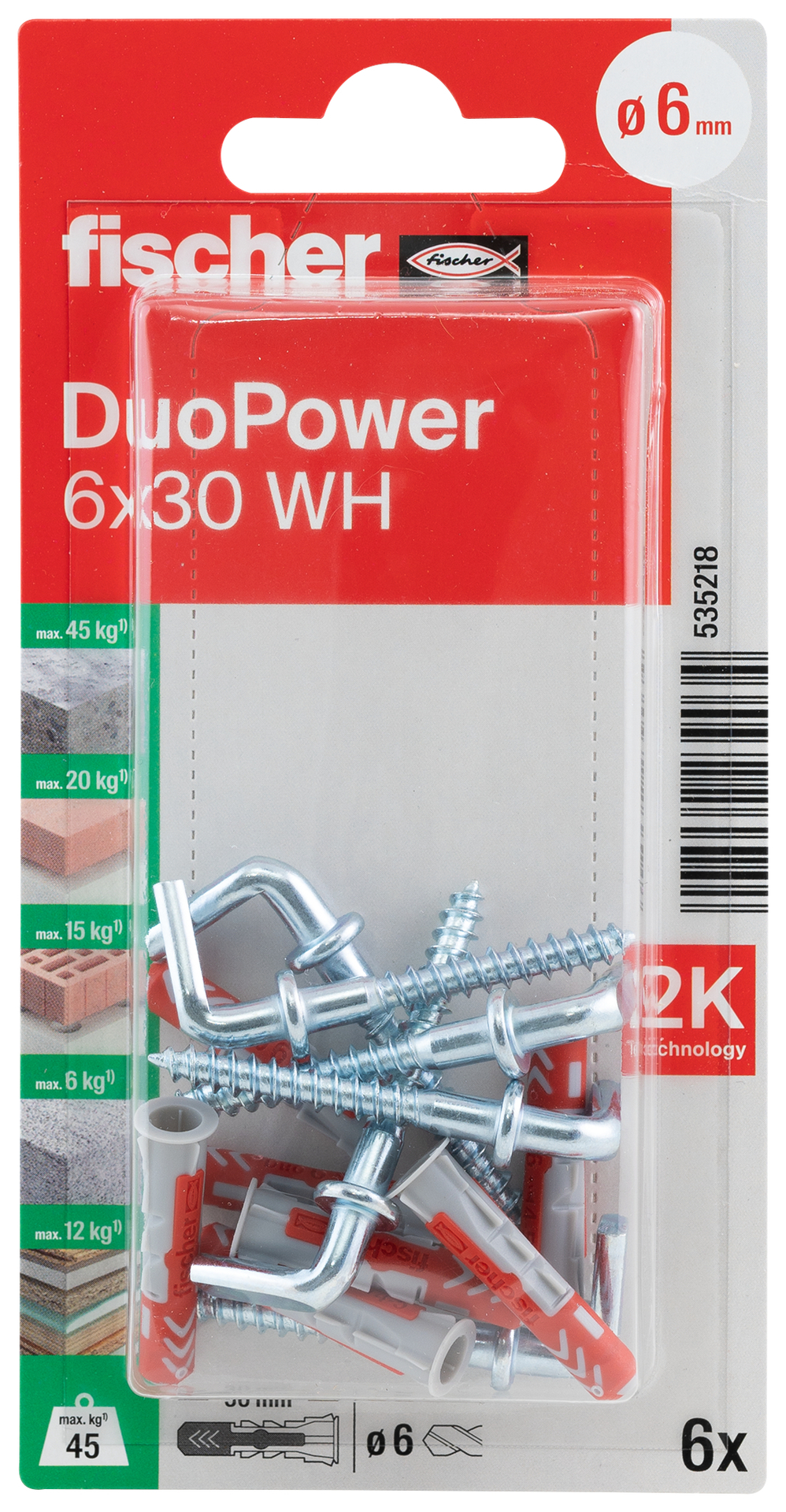 Duopower Dübel 6x30 WH K
