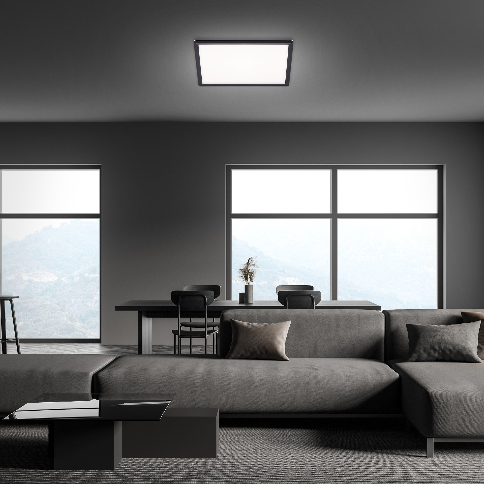 SLIM Ultraflaches LED Panel mit LED Backlight, schwarz