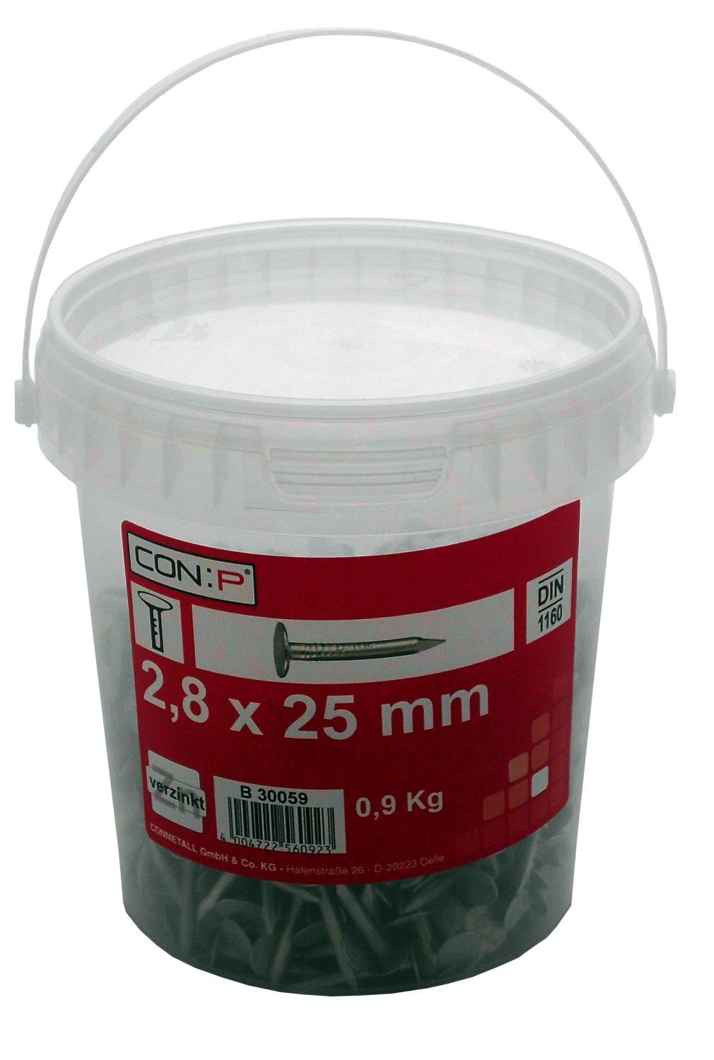 Dachpappstifte verzinkt 2,8x25mm 0,9kg bei leitermann.de günstig kaufen Dachpappstifte verzinkt 2,8x25mm 0,9kg