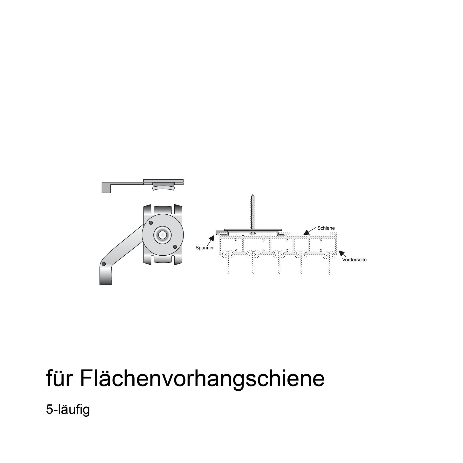 Deckenriegel für Flächenvorhangschienen Schiebevorhang