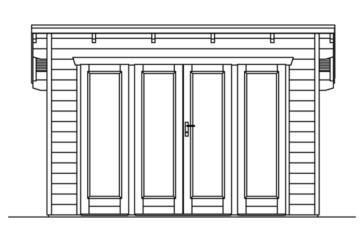 Gartenhaus Ostende 1, 28mm 350 x 250cm
