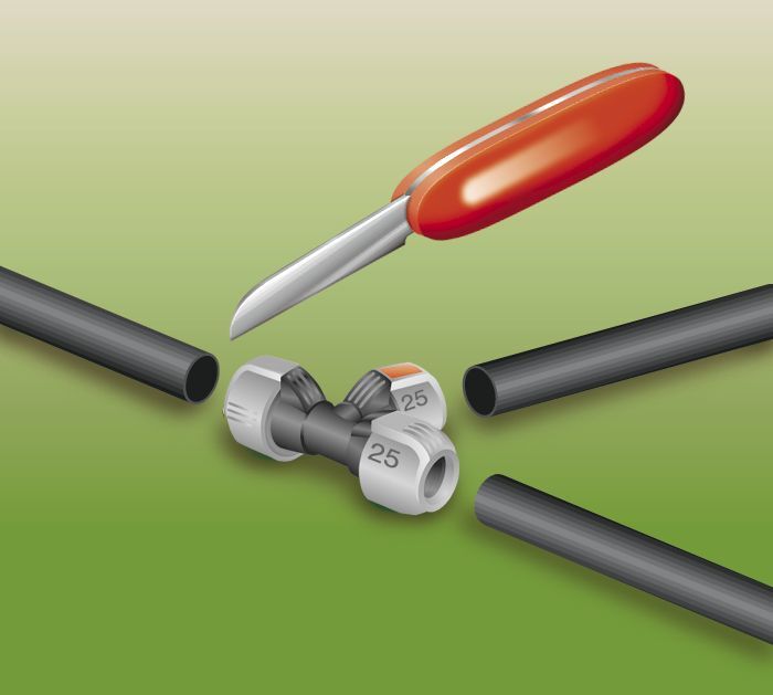 Sprinklersystem Verlegerohr, 25 mm, 25 m-Rolle